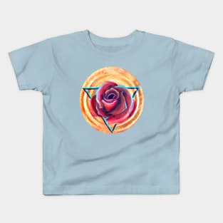 Geometric Rose Flower Kids T-Shirt